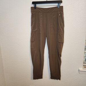 Athleta Chelsea Cargo Lined pants size 10 Utility Jogger Pant Mineral Brown